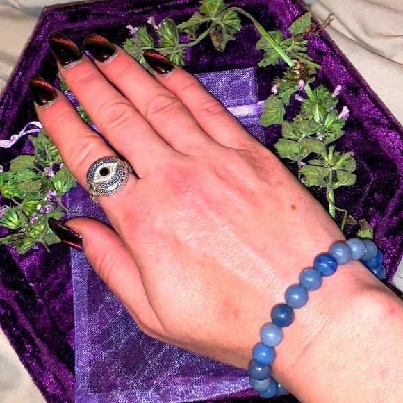 🪬2/$20🪬 8mm Genuine Nat Blue Aventurine Gemstone&Lava Rock - Picture 7 of 12